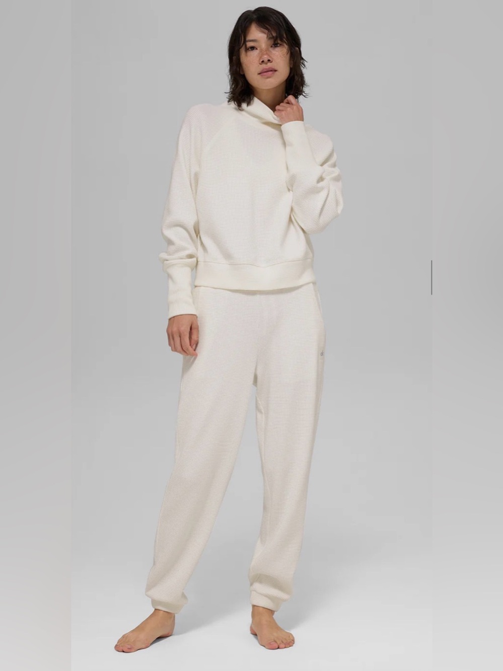 ALO Yoga Waffle Weekend Escape Set in Ivory - Bridal Loungewear